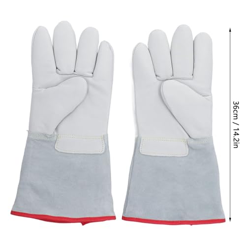Luvas Criogênicas, Luvas de Proteção LN2 de 36 Cm, -500 ℉/-260 ℃ Luvas Anticongelantes, Luvas de Tra