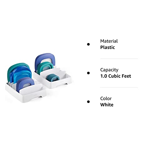 Youcopia Storalid Food Container Lid Organizer, Small 2-Pack, Bpa-Free Adjustable Plastic Lid Storage For Kitchen Cabinet And Drawer Organization, White #TOP6