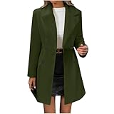 Abrigo de lana para mujer, largo y elegante, cuello de felpa, gabardina de un solo color, abrigo de traje, cuello vuelto, manga larga, abrigo de invierno de doble botonadura, chaqueta de invierno