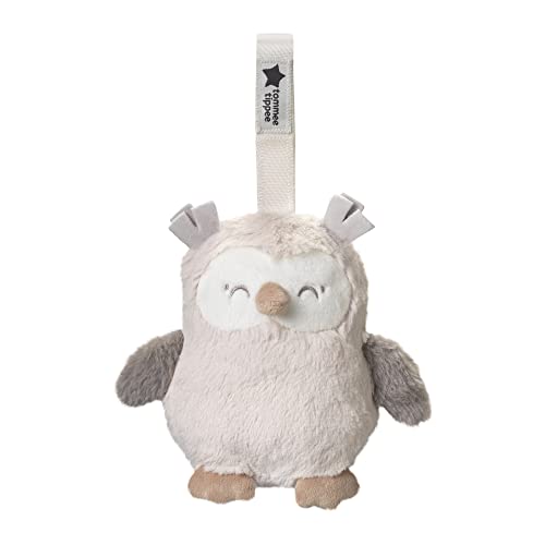 Tommee Tippee Mini Peluche Veilleuse Nomade avec CrySensor, 6 Sons Apaisants, Rechargeable par USB et Lavable en Machine, Ollie La Chouette