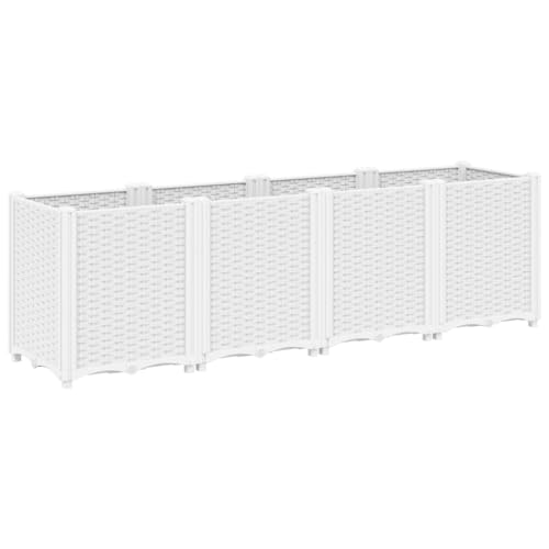 vidaXL Jardinera PP Blanco 160x40x53 cm