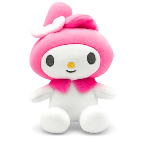 Official My Melody 15cm Sitting Plush Toy | Sanrio Hello Kitty Melody Teddy Gift for Kids, Teens, Adults, and Collectors | Soft Cuddly Polyester Fiber Decor Doll