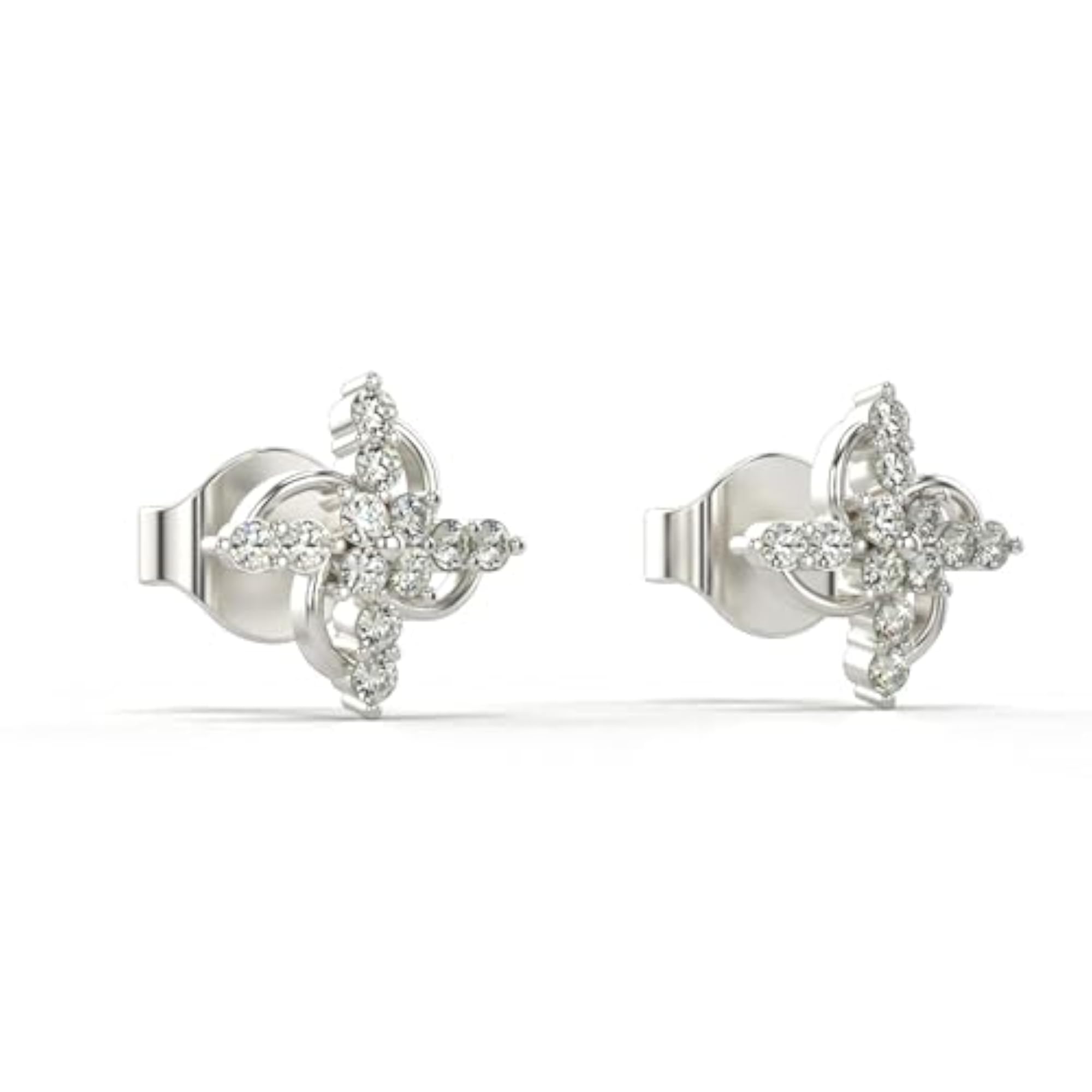 Women's Sterling Silver 0.18cts Lab Grown Diamond Earrings, Elegant