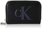  Calvin Klein Jeans Mono esculpido con Cremallera Alrededor, Cartera Plegable para Mujer, Black, Talla única