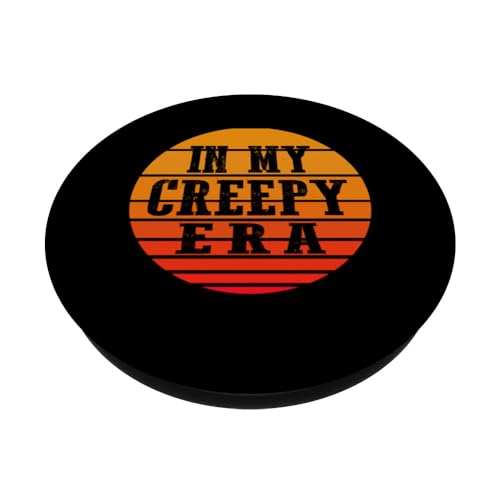 Uncanny Era, Retro Creepy Era, In My Creepy Era PopSockets Swappable PopGrip, Black - Image 2