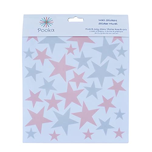Calcomanías de pared reutilizables estrellas rosa y gris x66 miniatura 2