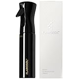 FLAIROSOL Spray Bottle for Hair, Continuous Spray Bottle with 0.3MM Ultra Fine Mist, Water Mister for Hairstyling, Cleaning, Plants, Pets, 10.1oz/300ml, Black Bottle, Gold Print