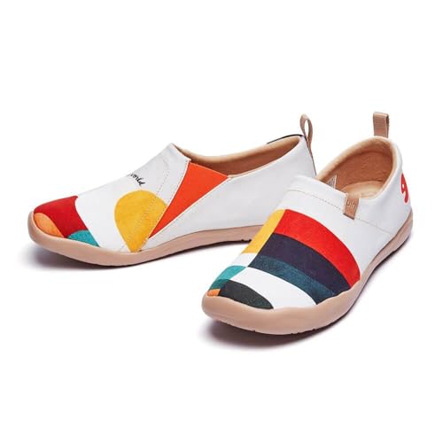 Image of UIN Shoes for Women Slip On Sneakers Comfortable Lightweight Barefoot Travel Art Painted Casual Loafers