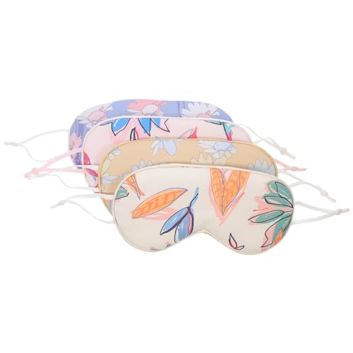 COLLBATH 4 Máscaras De Seda De Imitación Para Ojos Para Mujer Tapones Para Los Ojos Máscara Para Dormir Paleta De Sombras De Ojos Tapones Para Los Ojos De Lujo Para Dormir Compresas