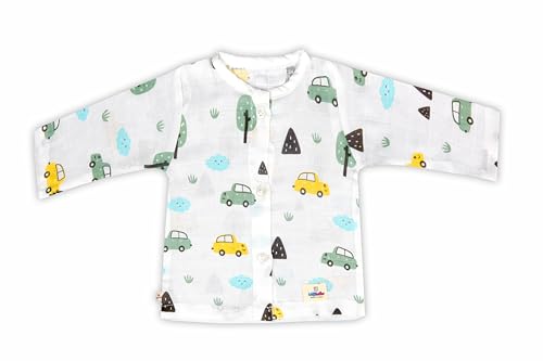 Image of Organic Cotton Muslin Full-Sleeve Jhabla Set for Newborn Boys & Girls Comfortable Baby Clothes - Pack of 4