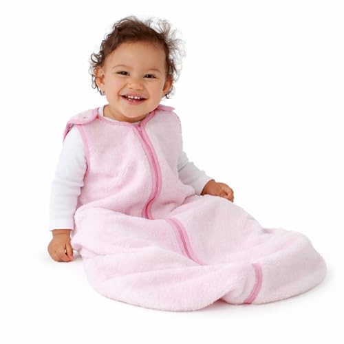 Baby Deedee Sleep Nest Teddy - Baby Sleep Sack 2.5 TOG 18-36 Months, Warm Sherpa Faux Fur & Cotton Lined Sleeping Bag with Patented Shoulder Snaps, Toddler Wearable Blanket for Boys & Girls, Pink