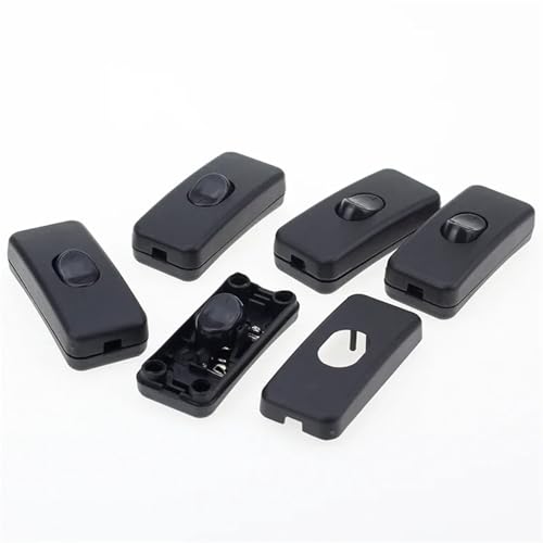 Interruptor en línea ON/OFF negro para lámpara de mesa y cable eléctrico de 250V