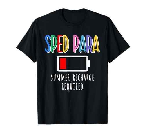 Sped Para Summer Recharge Required Last day School T-Shirt for Men Women
