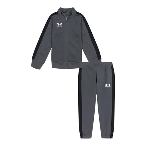Image of Under Armour Boys Knit Track Suit Infant Pants Bottoms Grey/Black 5-6 Years