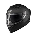 MT Braker SV Pure A1 Vollvisier-Motorradhelm, mattschwarz, Doppelvisier, Größe M