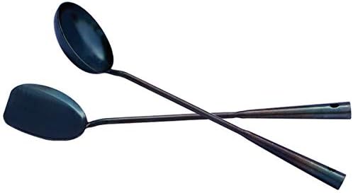 Chinese Traditional Hand Hammered Iron Spatula and Ladles Set