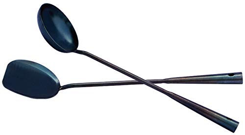 Chinese Traditional Hand Hammered Iron Spatula and Ladles Set