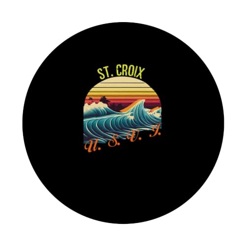 St. Croix Retro Surf Apparel & Beachwear, St. Croix PopSockets Swappable PopGrip, Black - Image 3