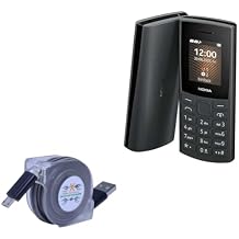 BoxWave Cable Compatible with Nokia 106 4G 2023 - miniSync, Retractable, Portable Sync Cable