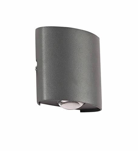 Image of SAH Led Metal Outdoor Wall Light, Black, Waterproof, Warm White for Entryway, Gardens, Pathways, Vanity, Pool Side, Outdoor Stairs and Walls (Modern, 2) (2 Way, Pack of 1)