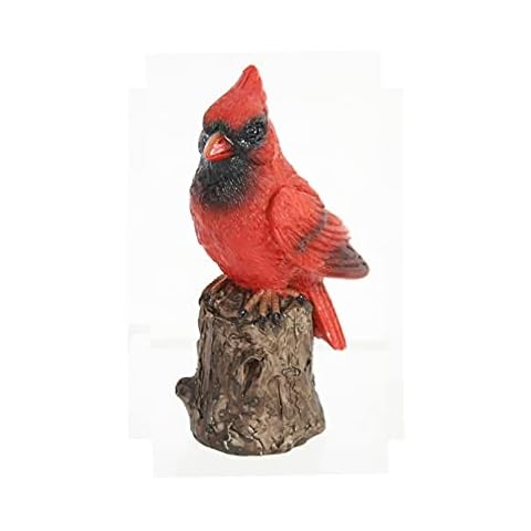 The Bridge Collection Little Cardinal Perched on a Branch Figurine - Red Bird on Stump Resin Tabletop Decoration - Memorial Cardinal Cover