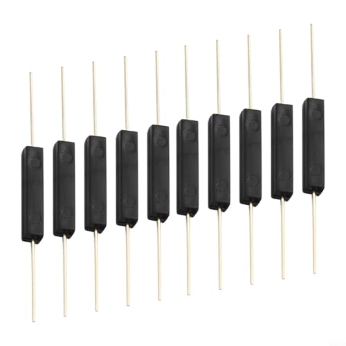 Startbuymore 10PCS Plastic-Encapsulated Reed Switches, Normally Open Magnetic Inductive Sensor For Industrial Control, 3X13mm, PCB Mountable