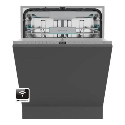 Hisense HFI5A6360H - Lavastoviglie integrata, classe A, 16 servizi, fondo 60 cm, asciugatura extra, programma auto, terzo vassoio, lavaggio bottiglie, luce di stato, illuminazione LED, cestini