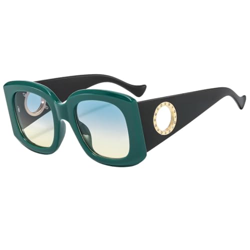Lunettes de soleil tendance vintage oversize pour femme homme vert luxe