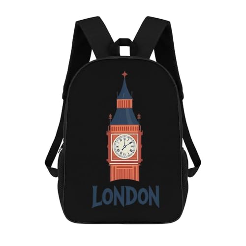 Ben Ben London 17 Inch Backpack Classic Travel Daypack with Adjustable Shoulder Straps for Men Women