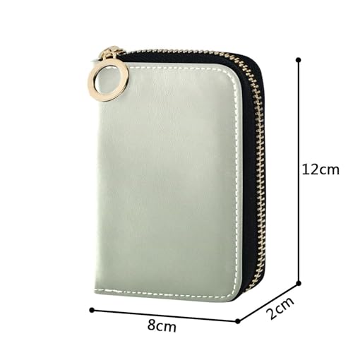 Decorative Womens Wallet Leather Credit Card Wallets RFID Blocking Camouflage Green Ivory Gradient Travel Wallet with Zipper3