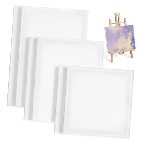 Paneles de lienzo cuadrados OSALADI de algodón para pintura al óleo pack de 6 piezas 2