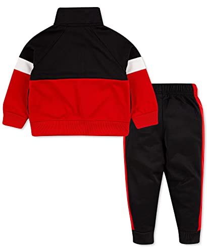 Nike Boys Outfit Red Colorblock Jacket Jogger Pants Set Black 72