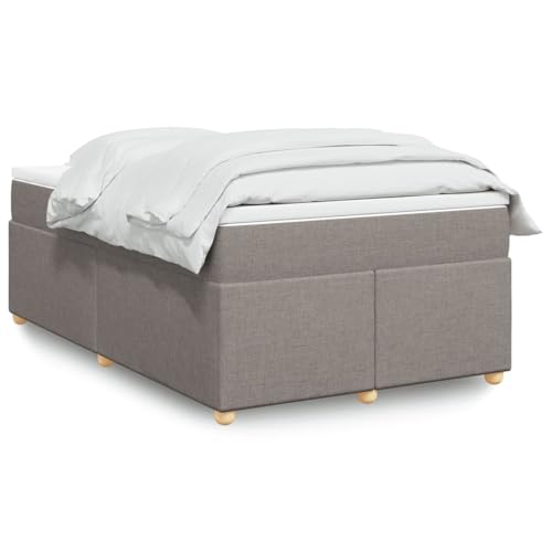 Brokky Cama Box Spring con colchón somier Mueble Cama Estructura Cama Bed Frame Cama con colchon Tela Gris Taupe 120x200 cm - 3285370