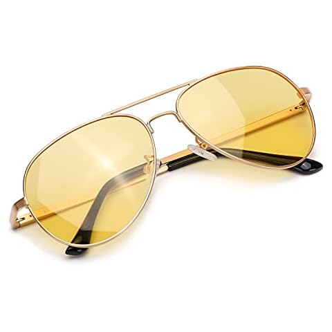 Myiaur Night Vision Glasses for Comfortable Driving, Polarized Yellow Lens Anti Glare - UVA UVB Protection Cover
