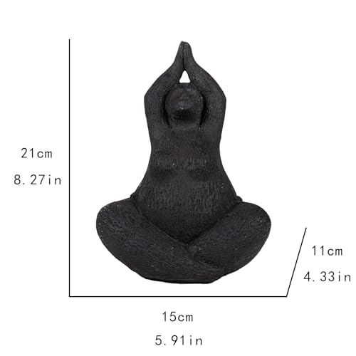 Estatua Yoga Elegante en Resina Negra Nordic Minimalista miniatura 6