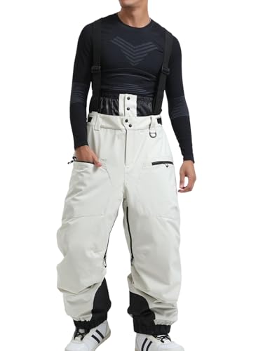 SKINOWBD Mens Snowboard Bibs Baggy Skiing Snowpants