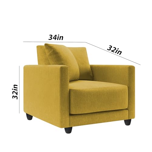 Image of BRAXTON Terex 1 Seater Sofa Set for Living Room | Color - Yellow