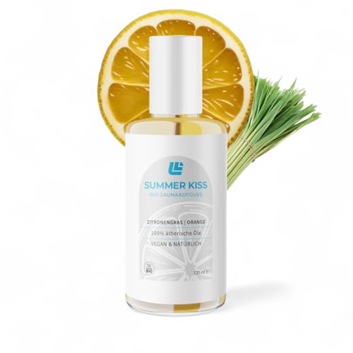 LionFlex Infusión de sauna orgánica Summer Kiss, 100% aceites esenciales, 100 ml, vegano y natural, aroma de sauna, fabricado en Alemania