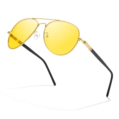 Tjutr Gafas Polarizadas De Conducción Nocturna Para Conducción De Coches Para Hombre Y Mujer, Hd, Visión Amarilla, Protección Antirreflejos, Uv400, Dorado Tjutr Gafas Polarizadas De Conducción Nocturna Para Conducción De Coches Para Hombre Y Mujer, Hd, Visión Amarilla, Protección Antirreflejos, Uv400, Dorado