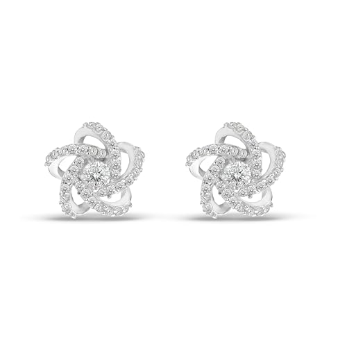 Boucles d'oreilles clous argent 925 Tuscany Silver design tourbillon unique