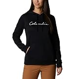 Columbia Women's Trek Graphic Hoodie, Black/Script Logo, Medium