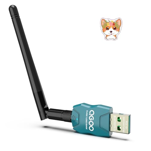 Class 1 Long Range Bluetooth Adapter for PC, QGOO USB Bluetooth Adapter for PC 5.3+EDR, Bluetooth Dongle Bluetooth Receiver Support Windows10/8.1/8/7?green-037?