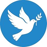 Die Staffelei Sticker „Friedenstaube“ / selbstklebende Aufkleber in verschiedenen Ausführungen mit Infokarte (5 Stück, 10cm)