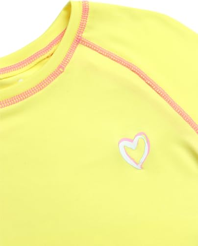 Image of Pink Platinum Girls Swim Shirt - Lightweight Quick Dry Short Sleeve Rash Guard for Girls, Swim Top w /UPF 50+ Sun Protection
