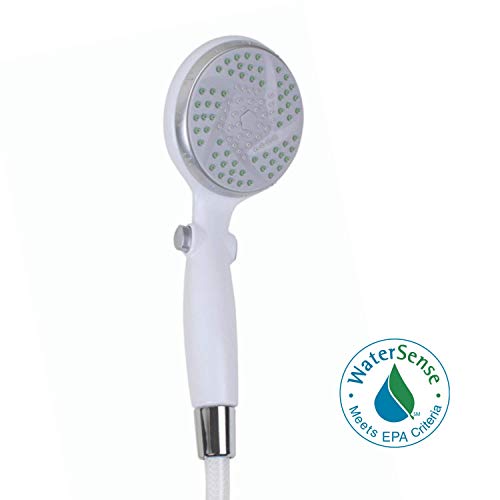 Carex Handheld Shower Head With Extra Long 84" Flexible Hose And Convenient Pause Function - Watersense Certified Handheld Shower Head With Hose With Oversized Spray Head - White #TOP1