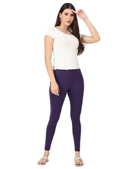 Image of Robinbosky Premium Stretchable Cotton Ankle Legging for Women | Suitable for Formal wear & Casual wear | High-End Elastic Makes The Leggings Squat Proof and Durable for Travel, Yoga, & Workout.