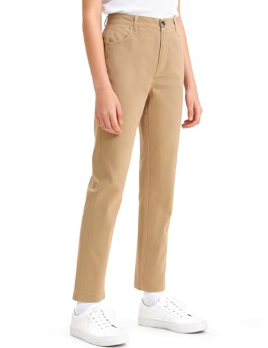 Image of KEREDA Girls School Uniform Slim Fit Pants with Pockets School Skinny Pants