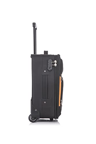ATX Luggage Cabin Suitcase Super Lightweight Expandable Durable Carry On Suitcase with 2 Wheels and Built-in 3 Digit Combination Lock (Black/Orange, 19 Inches, 38 Liter) ATX Luggage Cabin Suitcase Super Lightweight Expandable Durable Carry On Suitcase with 2 Wheels and Built-in 3 Digit Combination Lock (Black/Orange, 19 Inches, 38 Liter)