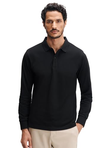 Image of XYXX Men's Solid Cotton Polo T-Shirt | Polo Neck Tshirts | Full Sleeves | Solid-Regular Fit