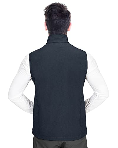 33,000ft Mens Softshell Gilet Activewear Vests Windproof Fleece Lined Outerwear Zipped Pockets Sleeveless Softshell Jacket for Leisure, Golf, Travelling